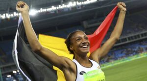 2016 Rio Olympics - Athletics - Final - Women's Heptathlon 800m - Olympic Stadium - Rio de Janeiro, Brazil - 13/08/2016.   Nafissatou Thiam (BEL) of Belgium celebrates winning the gold medal.  REUTERS/Kai Pfaffenbach  FOR EDITORIAL USE ONLY. NOT FOR SALE FOR MARKETING OR ADVERTISING CAMPAIGNS.